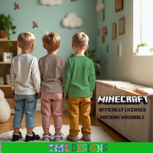 تي شيرت بأكمام طويلة للأولاد من Minecraft Characters، مجموعة مكونة من 3 قطع للأطفال والصغار in Kuwait