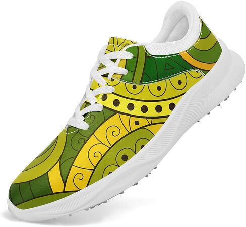 Men's&Women's Fashion Print Mandala Golf Shoes Colorful Breathable Spikeless Stylish Comfortable Lace-up Golf Sports Sneaker in Kuwait