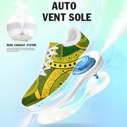 Men's&Women's Fashion Print Mandala Golf Shoes Colorful Breathable Spikeless Stylish Comfortable Lace-up Golf Sports Sneaker in Kuwait