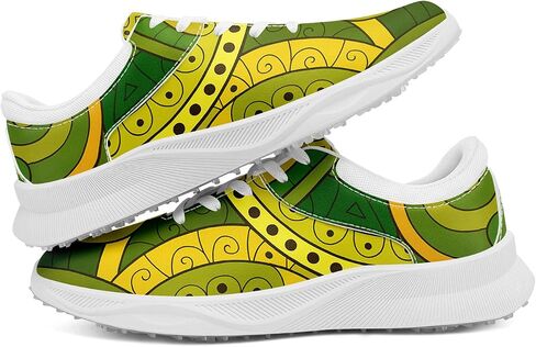 Men's&Women's Fashion Print Mandala Golf Shoes Colorful Breathable Spikeless Stylish Comfortable Lace-up Golf Sports Sneaker in Kuwait