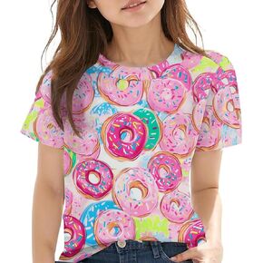Girls Short Sleeve T-Shirts Cute Sunflower Print Boys Casual Summer Tops Loose Crewneck Basic Tees for Kids 3-14 Years
