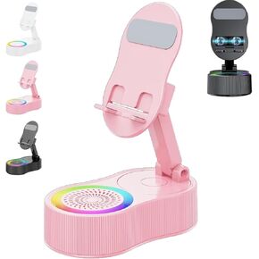 Sonicdrop ​​Dock-مكبر صوت Magic No-Pair ، حامل Sonicdrop ​​Dock ، صوت Bluetooth صوت اللاسلكي 5-في 1 ، 360 درجة و 7 ألوان الضوء (الوردي)