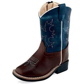 Old West Toddler Wipe Out Blue Shaft with Brown Foot Boot