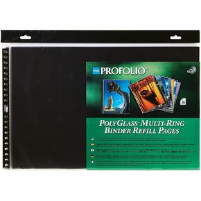 ProFolio by Itoya, Landscape, 17 x 11 Inches, Art ProFolio PolyGlass 10-Pack Multi-Ring Binder Refill Pages