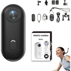 Stallionframes 4k Mini Hands Free Body Cam, Horseback Riding Camera, Thumb Size, Wearable Magnetic Body Cameras, with Audio & Video Recording for Cycling,Travel,Fishing (White, 4k)