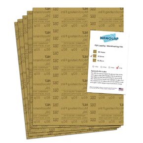 فيلم PSA microfinishing ، 2 PC 80 Micron (180 GRIT) ورقة تلميع لاصق ، 8-1/2 "× 11" فيلم الرملي الناعم لنظام شحذ شحذ مخيف ، اللف ، أو تلميع المجوهرات ، أكسيد الألومنيوم AO