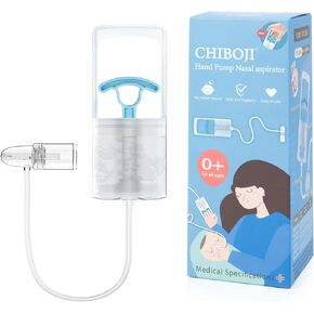 CHIBOJI Patent Nasal Aspirator for Baby,World First Toddler Hand-Pull Nose Sucker Relieve Congestion and Stuffy Mucus Booger with Non-Invasive Nozzle Tip,Soft Quick Quiet Suction,Made in Taiwan