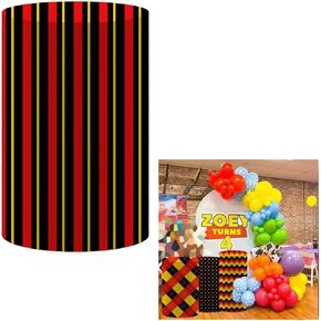FiVan Plinth Cylinder Cover for Baby Birthday Party Newborn Baby Shower Baptism Communion Christening Elastic Stretch Spandex Pedestal Cover Decoration NO-457-D56H67