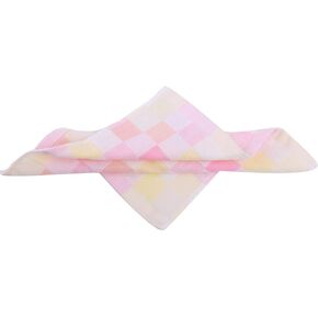 Qtqgoitem Baby Kids Sweet Check Pattern Soft Washcloth Pink Light Orange (model: c32 38b 666 a38 757)