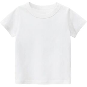 Toddler Girls Boys Jersey Short-Sleeve Basic T-Shirt Casual Tees Undershirt for Kids Solid Colid Crewneck Tops Clothes