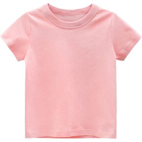 Kids Cotton Casual Summer Tshirts Toddler Boys Girls Basic Solid Classic Tee Undershirts Crew Neck Suits Athletic Blouse