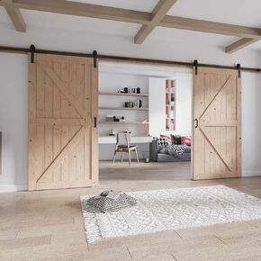 Fredbeck 42 Double Barn Door with Hardware Included (84 barn Door)