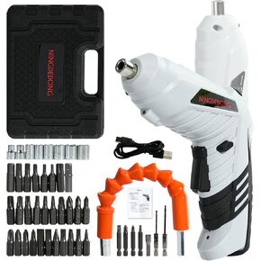 Electric Cordless Screwdriver Set, power-screw-guns，Rechargeable Cordless Power Tool with Carrying Case and Bits (black)