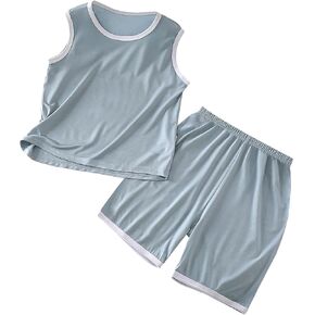 Designer Toddler Boys Clothes Children's Vest Set Thin Home Boys And Girls Sleeveless Conditioning Jacket Pant Set