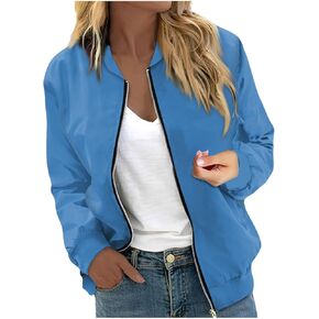 Jackets For Women Outerwear Print Long Sleeve Casual Zipper Tops Cardigan Shirt Slim Jacket For Women