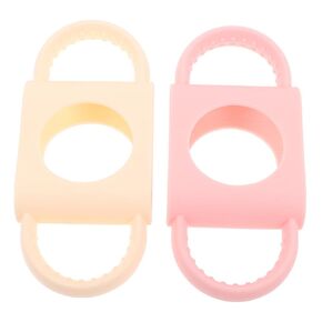 UPKOCH 2pcs Silicone Bottle Handles Soft Non for Easy Holding Compatible with Wide Neck Bottles Promotes Self Reliance Feeding Friendly Design