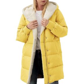 2024 Women's Winter Puffer Coat Thickened Down Jacket Warm Long Down Hood Fleece Lined Long Hooded Puffer Jacket