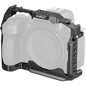 SMALLRIG Cage for Nikon Z5 II, Z5, Z6, Z6II, Z7, Z7II, Aluminum Alloy Camera Cage with Cold Shoe Mount, 1/4''-20 & 3/8''-16 Threaded Holes, Quick Release Plate for Arca-Swiss, Strap Slots - 5257
