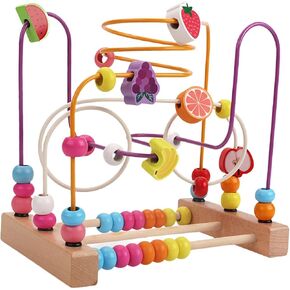 Colorful Wooden Bead Maze Toy for Kids Learning Development, Fruit B