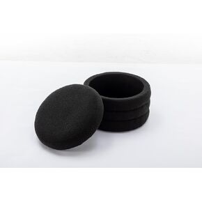 Black Boucle Ottoman with Wood Shelf