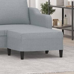 Stylish and Comfortable Footstool for Living Room and Bedroom, Durable Fabric, Compact Size, Light Gray