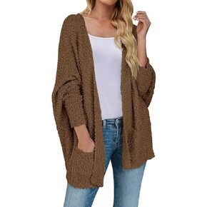 SHAOBGE Winter Clothes For Women Women's Loose Slim Solid Color Bat Sleeved Plush Coat Cardigan Tops for Women