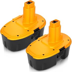 2 Packs Upgraded to 4500mAh Ni-Mh 18V DC9096 DC9098 DC9099 DW9098 Replacement Battery Compatible with Dewalt 18 Volt XRP Batteries DW9095 DW9096 DW9099 DE9039 DE9095 DE9096 DE9098 DE9503(Yellow)
