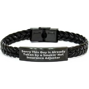 Funny Insurance Adjuster Quote Braided Leather Charm Gifts for Him from Family or Friends this Christmas - Unique Gift Ideas for Insurance Adjuster Professionals with a Sense of Humor