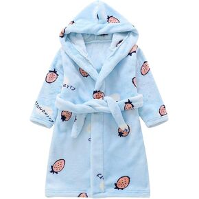 Boys Girls Hooded 𝐁ath𝗿obe Unisex Toddlers Kids 𝐒leep𝐰ear Flannel 𝗣a𝗷ama Coral Fleece Cute 6x Women Winter Jacket