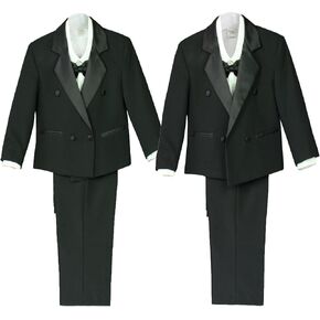 Formal Wedding New Born Baby Infant Boy Black Double Breasted Suit Tuxedo S-XL (M: (6-12 Months))