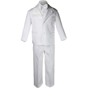 Formal Party Wedding Christening White Suit Paisley Tuxedo Baby Kid Teen Sm-20