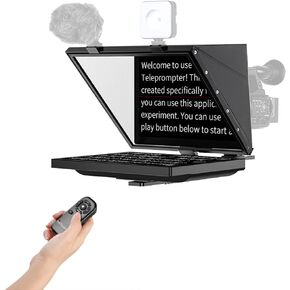 Desview 20 inch Teleprompter HD Large Screen Professional Broadcast Teleprompter Support Vertical Horizontal Shooting Quick Installation for Live Streaming Meeting Program Recording Vlog Creation