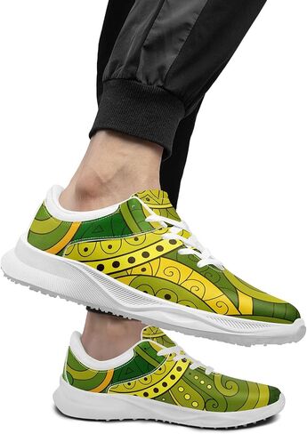 Men's&Women's Fashion Print Mandala Golf Shoes Colorful Breathable Spikeless Stylish Comfortable Lace-up Golf Sports Sneaker in Kuwait