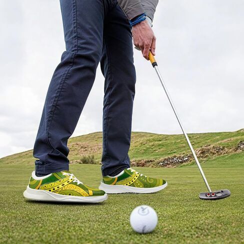 Men's&Women's Fashion Print Mandala Golf Shoes Colorful Breathable Spikeless Stylish Comfortable Lace-up Golf Sports Sneaker in Kuwait