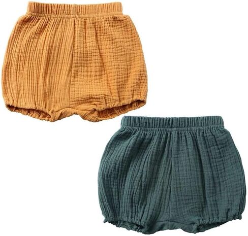 LNICEAR Toddler Baby Girls Boys Shorts Cotton Linen Blend Solid Color Bloomers Loose Harem Shorts in Saudi Arabia