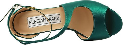 ELEGANTPARK High Heel Sandals for Women, Satin Strappy Wedding Dress Shoes | Adjustable Buckle, 3.5" Peep Toe Shoes for Bride, Wedding Guest, Bridal Reception, Evening Party, Prom and Formal Event in Saudi Arabia