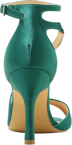 ELEGANTPARK High Heel Sandals for Women, Satin Strappy Wedding Dress Shoes | Adjustable Buckle, 3.5" Peep Toe Shoes for Bride, Wedding Guest, Bridal Reception, Evening Party, Prom and Formal Event in Saudi Arabia
