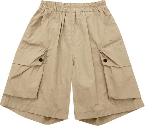 الأولاد الشوراء الصيفية الفضفاضة شورتات البضائع فضفاضة مرنة السحب على المخيمات في الهواء الطلق شورتات المشي لمسافات طويلة مع جيوب رفرف لمدة 5-16 سنة in Kuwait