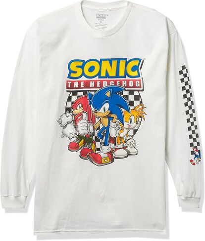 تي شيرت SEGA للأولاد Sonic the Hedgehog بأكمام طويلة - تي شيرت Sonic، Tails، Knuckles Sega، أسود، 7 US in Saudi Arabia