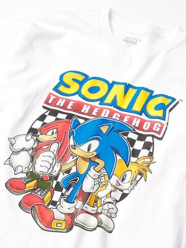 تي شيرت SEGA للأولاد Sonic the Hedgehog بأكمام طويلة - تي شيرت Sonic، Tails، Knuckles Sega، أسود، 7 US in Saudi Arabia