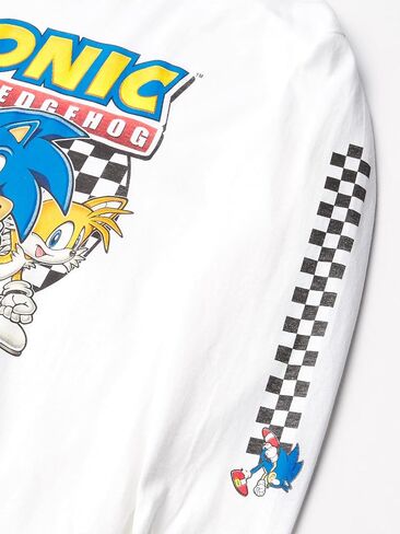 تي شيرت SEGA للأولاد Sonic the Hedgehog بأكمام طويلة - تي شيرت Sonic، Tails، Knuckles Sega، أسود، 7 US in Saudi Arabia
