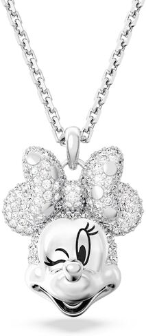 Swarovski Disney Minnie Mouse Drop Earrings, Asymmetrical design, White, Rhodium Finish, One Size, Brass Crystal, No Gemstone in Saudi Arabia