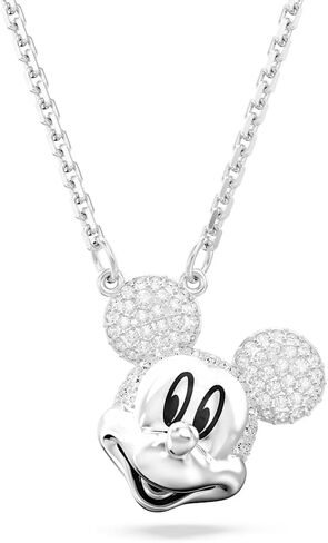 Swarovski Disney Minnie Mouse Drop Earrings, Asymmetrical design, White, Rhodium Finish, One Size, Brass Crystal, No Gemstone in Saudi Arabia
