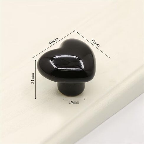 2pcs Orange Drawer Knob Ceramic Cabinet Knobs Kids Room Handle Pull Heart Shape for Toy Organizer Box Bookcase Dresser Drawers in Saudi Arabia