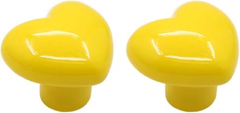 2pcs Orange Drawer Knob Ceramic Cabinet Knobs Kids Room Handle Pull Heart Shape for Toy Organizer Box Bookcase Dresser Drawers in Saudi Arabia