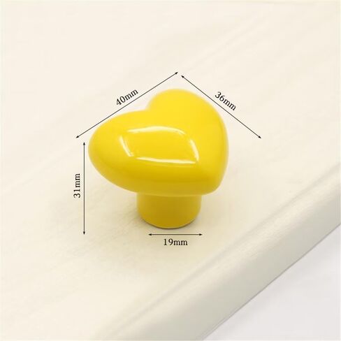 2pcs Orange Drawer Knob Ceramic Cabinet Knobs Kids Room Handle Pull Heart Shape for Toy Organizer Box Bookcase Dresser Drawers in Saudi Arabia