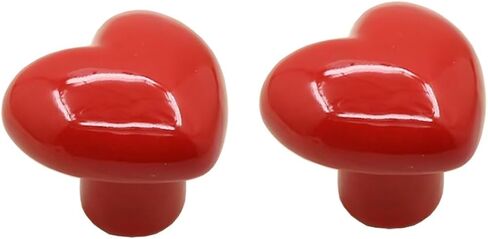 2pcs Orange Drawer Knob Ceramic Cabinet Knobs Kids Room Handle Pull Heart Shape for Toy Organizer Box Bookcase Dresser Drawers in Saudi Arabia