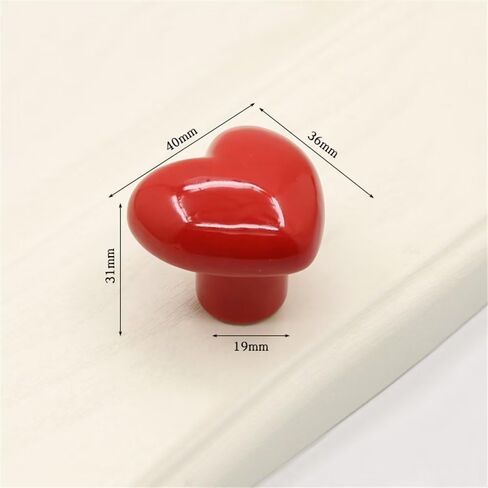 2pcs Orange Drawer Knob Ceramic Cabinet Knobs Kids Room Handle Pull Heart Shape for Toy Organizer Box Bookcase Dresser Drawers in Saudi Arabia