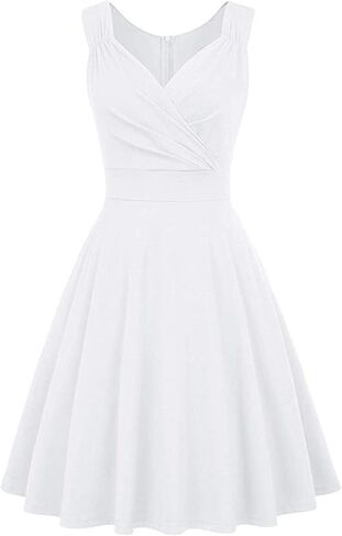 Women'S Sleeveless Wrap V-Neck A-Line Bridesmaid Cocktail Party Dress Summer Slimming Short Wrap Wedding Guest Dress in Saudi Arabia