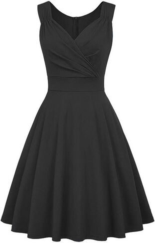 Women'S Sleeveless Wrap V-Neck A-Line Bridesmaid Cocktail Party Dress Summer Slimming Short Wrap Wedding Guest Dress in Saudi Arabia